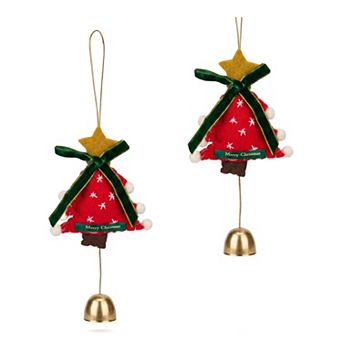 Witch Bells for Door Protection Velvet Handmade Hanging Metal Ornaments Witchcraft Supplies 2 Pack