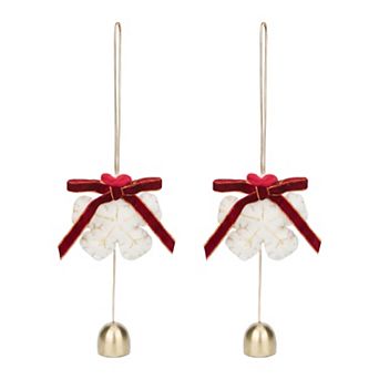 Witch Bells for Door Protection Velvet Handmade Hanging Metal Ornaments Witchcraft Supplies 2 Pack
