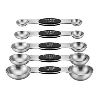 Stainless Steel Magnetic Measuring Spoons, Metal Spoons Stick to Fridge for Easy Storage 9 pc