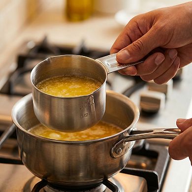 11Pcs Durable Stainless Steel Measuring Cups and Spoons, Stackable with Engraved Markings