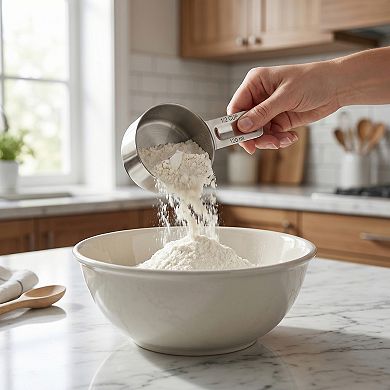 13Pcs Durable Stainless Steel Measuring Cups and Spoons, Stackable with Engraved Markings