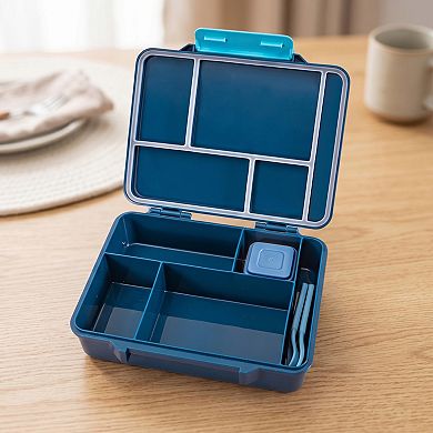 Bento Box Adult Lunch Box, 5-Compartment Leak-Proof Meal Prep Container for Work Travel