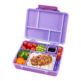 Bento Box Adult Lunch Box, 5-Compartment Leak-Proof Meal Prep Container for Work Travel