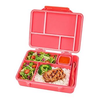 Bento Box Adult Lunch Box, 5-Compartment Leak-Proof Meal Prep Container for Work Travel