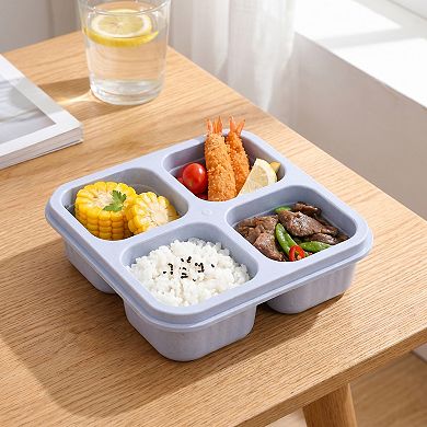 Bento Box Adult Lunch Box, 4-Compartment Leak-Proof Meal Prep Container for Work Travel