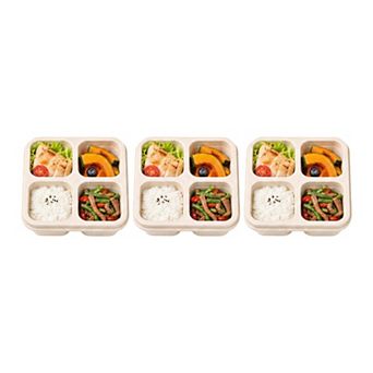 Bento Box Adult Lunch Box, 4-Compartment Leak-Proof Meal Prep Container for Work Travel