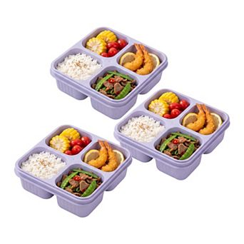 Bento Box Adult Lunch Box, 4-Compartment Leak-Proof Meal Prep Container for Work Travel