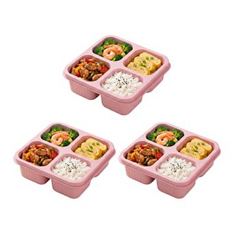 Bento Box Adult Lunch Box, 4-Compartment Leak-Proof Meal Prep Container for Work Travel