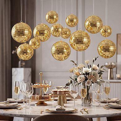 1.6" Mirror Disco Balls, 10 Pcs Hanging Solid Foam Orbs, Glass Reflective Decor for Party, Wreath