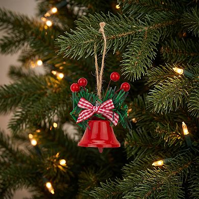 Christmas Tree Ornaments Rustic Iron Bells 10 Pack Holiday Hanging Decorative Bells with Twine Rope
