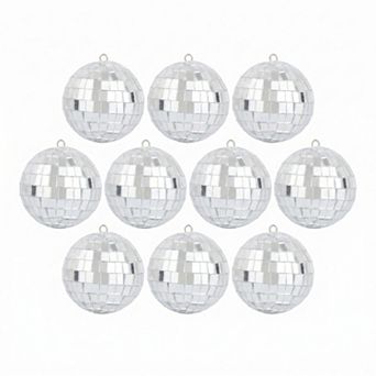 Mirror Disco Balls for Bowl Fillers 10 Pack Hanging Solid Foam Sphere Orbs with Glass Surfaces