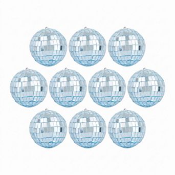 2" Mirror Disco Balls, 10 pc Hanging Solid Foam Decorative Orbs, Glass Reflective Party Decor