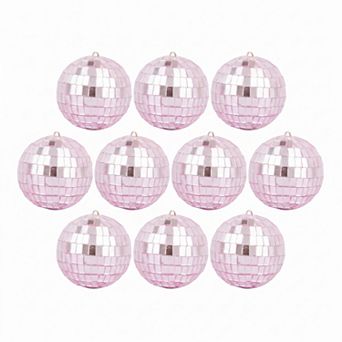 2" Mirror Disco Balls, 10 pc Hanging Solid Foam Decorative Orbs, Glass Reflective Party Decor