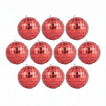 2" Mirror Disco Balls, 10 pc Hanging Solid Foam Decorative Orbs, Glass Reflective Party Decor