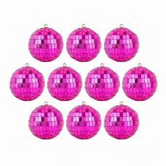 2" Mirror Disco Balls, 10 pc Hanging Solid Foam Decorative Orbs, Glass Reflective Party Decor