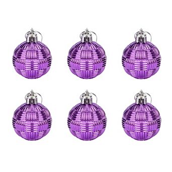Woven Texture Balls 6 Pack Mini Decorative Spheres Orbs, Farmhouse Vase Filler Hanging Ornaments