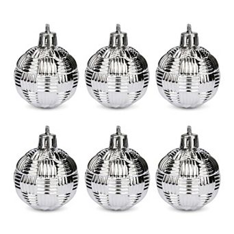 Woven Texture Balls 6 Pack Mini Decorative Spheres Orbs, Farmhouse Vase Filler Hanging Ornaments