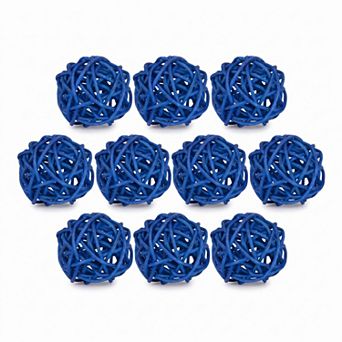Rattan Balls for Lights - 10 Pack Wicker Decorative Spheres Orbs, Natural Hanging Tree Ornaments