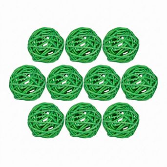 Rattan Balls for Lights - 10 Pack Wicker Decorative Spheres Orbs, Natural Hanging Tree Ornaments