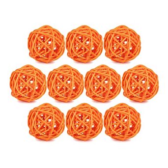 Rattan Balls for Lights - 10 Pack Wicker Decorative Spheres Orbs, Natural Hanging Tree Ornaments
