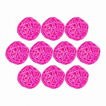 Rattan Balls for Lights - 10 Pack Wicker Decorative Spheres Orbs, Natural Hanging Tree Ornaments