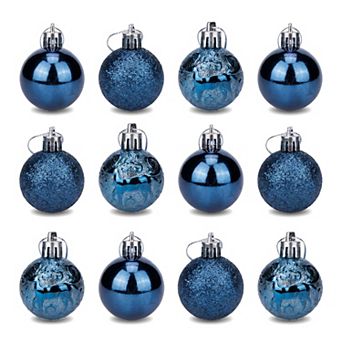 Christmas Tree Ornaments 12 Pack Festive Hanging Baubles, Shatterproof Plastic Holiday Balls