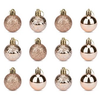 Christmas Tree Ornaments 12 Pack Festive Hanging Baubles, Shatterproof Plastic Holiday Balls