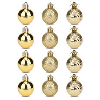 Christmas Tree Ornaments 12 Pack Festive Hanging Baubles, Shatterproof Plastic Holiday Balls