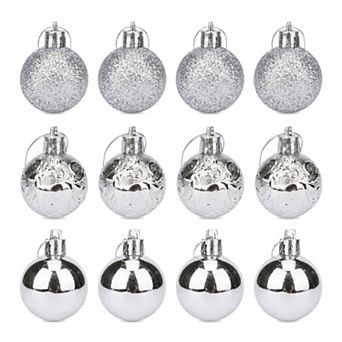 Christmas Tree Ornaments 12 Pack Festive Hanging Baubles, Shatterproof Plastic Holiday Balls