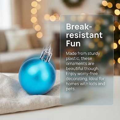 Christmas Tree Ornaments 24 Pack Mini Festive Hanging Baubles, Shatterproof Plastic Holiday Balls