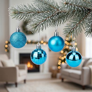 Christmas Tree Ornaments 24 Pack Mini Festive Hanging Baubles, Shatterproof Plastic Holiday Balls