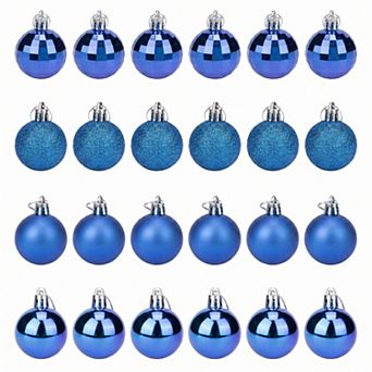 Christmas Tree Ornaments 24 Pack Mini Festive Hanging Baubles, Shatterproof Plastic Holiday Balls