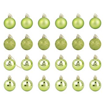 Christmas Tree Ornaments 24 Pack Mini Festive Hanging Baubles, Shatterproof Plastic Holiday Balls