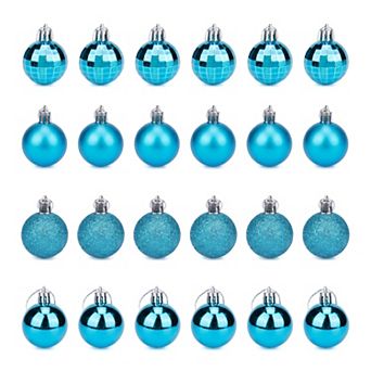 Christmas Tree Ornaments 24 Pack Mini Festive Hanging Baubles, Shatterproof Plastic Holiday Balls