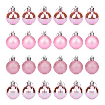 Christmas Tree Ornaments 24 Pack Mini Festive Hanging Baubles, Shatterproof Plastic Holiday Balls