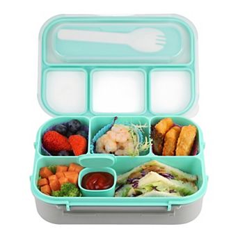 Bento Box Adult Lunch Box, 1.3L Leak-Proof Meal Prep Container with Built-in Fork Slot for Work