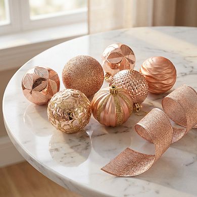 Painted Electroplated Balls 6 Pack Metallic Sphere Orbs Shatterproof Hanging Tree Ornaments
