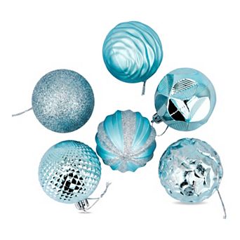 Painted Electroplated Balls 6 Pack Metallic Sphere Orbs Shatterproof Hanging Tree Ornaments
