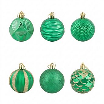 Painted Electroplated Balls 6 Pack Metallic Sphere Orbs Shatterproof Hanging Tree Ornaments