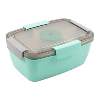 9.3"x3.7"x5.1" 1.1L Leak-Proof Bento Box with Dressing Cup for Work Travel
