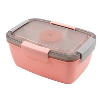 9.3"x3.7"x5.1" 1.1L Leak-Proof Bento Box with Dressing Cup for Work Travel