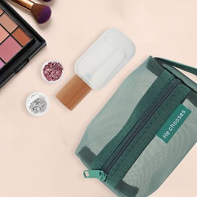 1Pc Lightweight Square Mesh Makeup Bag for Travel