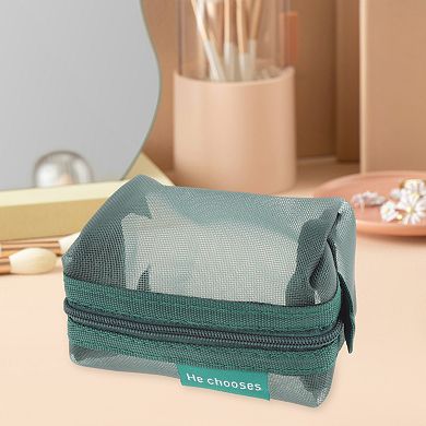 1Pc Lightweight Square Mesh Makeup Bag for Business Travel