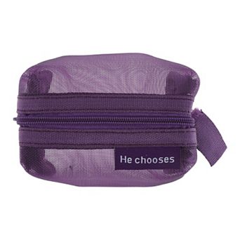 1 pc Lightweight Square Mesh Makeup Bag for Business Travel