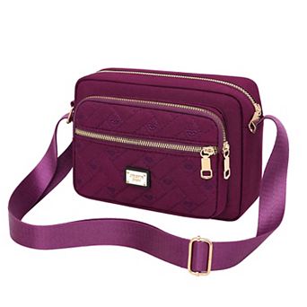 Quilted Cross-body Bag for Women Fashion Casual Shoulder Bag with Multi Zipper Pockets