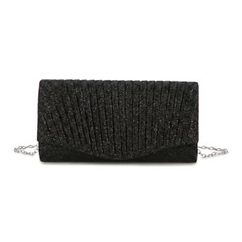 Magnetic Flap Evening Bag for Women Sparkly Clutch Purse with Removable Chain Strap