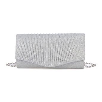 Magnetic Flap Evening Bag for Women Sparkly Clutch Purse with Removable Chain Strap
