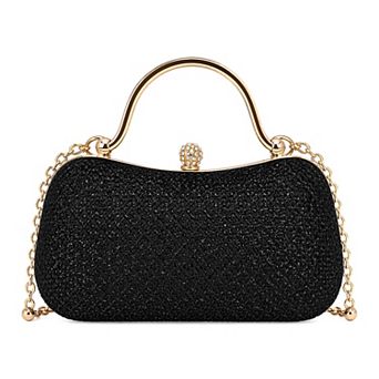 Shiny Rhinestone Box Clutch Bag for Women Versatile Evening Handbag with Removable Chain Strap