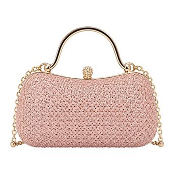 Shiny Rhinestone Box Clutch Bag for Women Versatile Evening Handbag with Removable Chain Strap