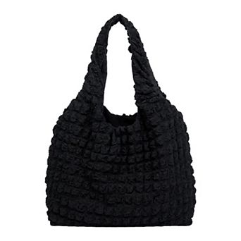 Cloud Pleated Handbag for Women Waffle Bubble Pattern Casual Shoulder Bag with Soft Handle
